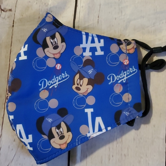 One New Dodgers Mickey Print Adult Size Face Mask. - Picture 3 of 4